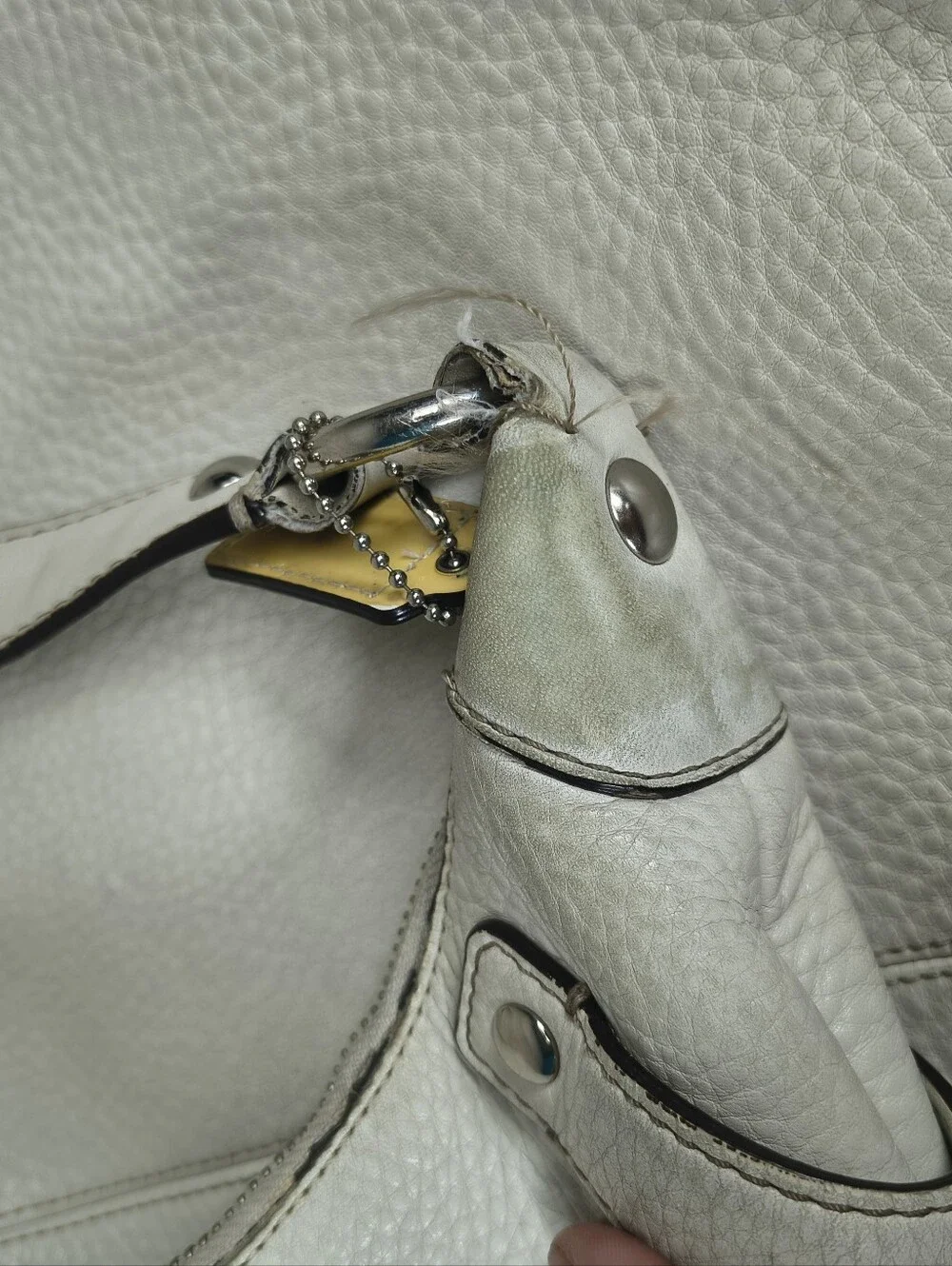 Coach Penelope cream pebbled leather shoulder bag J0882 13159 - Picture 8 of 13